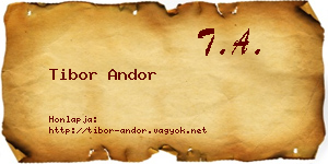 Tibor Andor névjegykártya